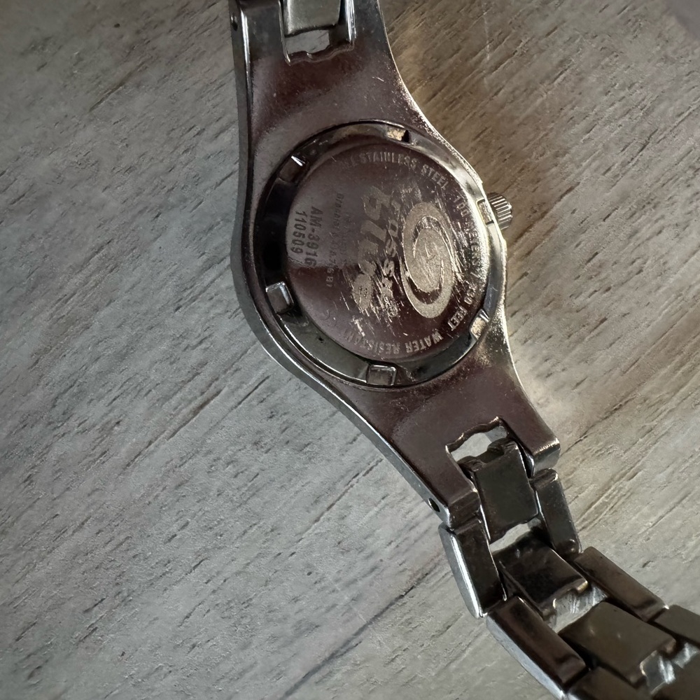Vintage Fossil Blue AM3916 Silver Stainless Steel Watch - Picture 6 of 9